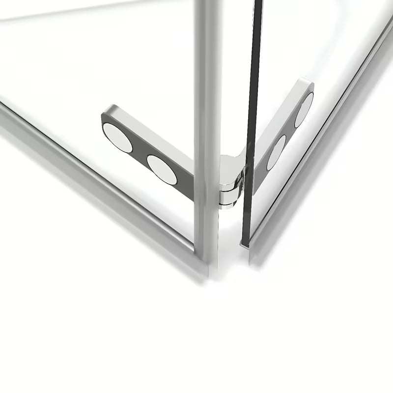 Kabina prysznicowa prostokątna SAT Sk 100x80 cm w połyskującym chromie, ze szkłem transparentnym i drzwiami składanymi