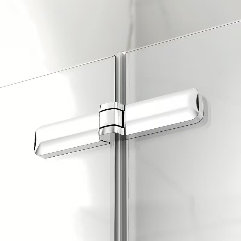 Składane drzwi prysznicowe SAT Sk 80 cm do wnęki, w połyskującym chromie, ze szkłem transparentnym i powłoką EasyClean