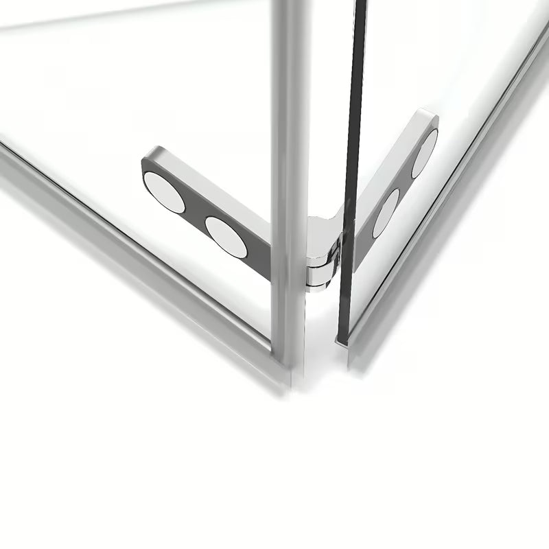 Kwadratowa kabina prysznicowa SAT Sk 80x80 cm w połyskującym chromie, ze szkłem transparentnym i drzwiami składanymi