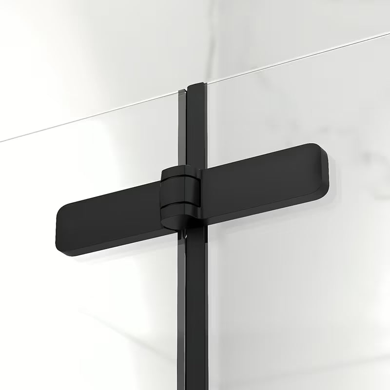 Kwadratowa kabina prysznicowa SAT SK 80x80 cm z czarnymi profilami i szkłem transparentnym