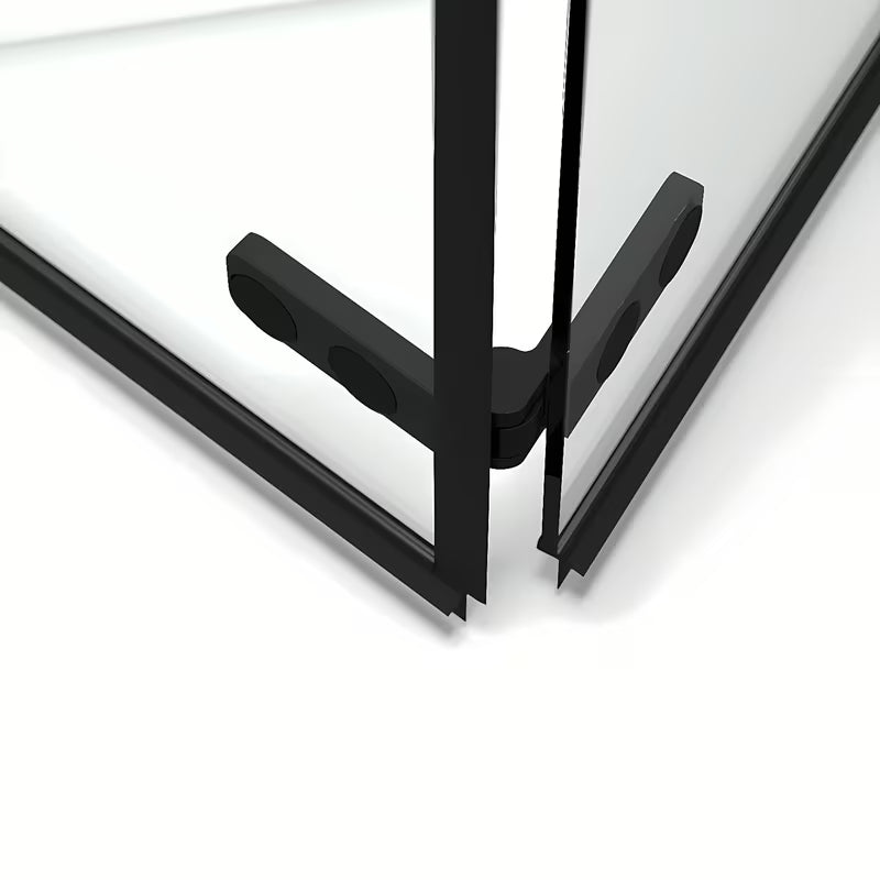 Kwadratowa kabina prysznicowa SAT SK 80x80 cm z czarnymi profilami i szkłem transparentnym