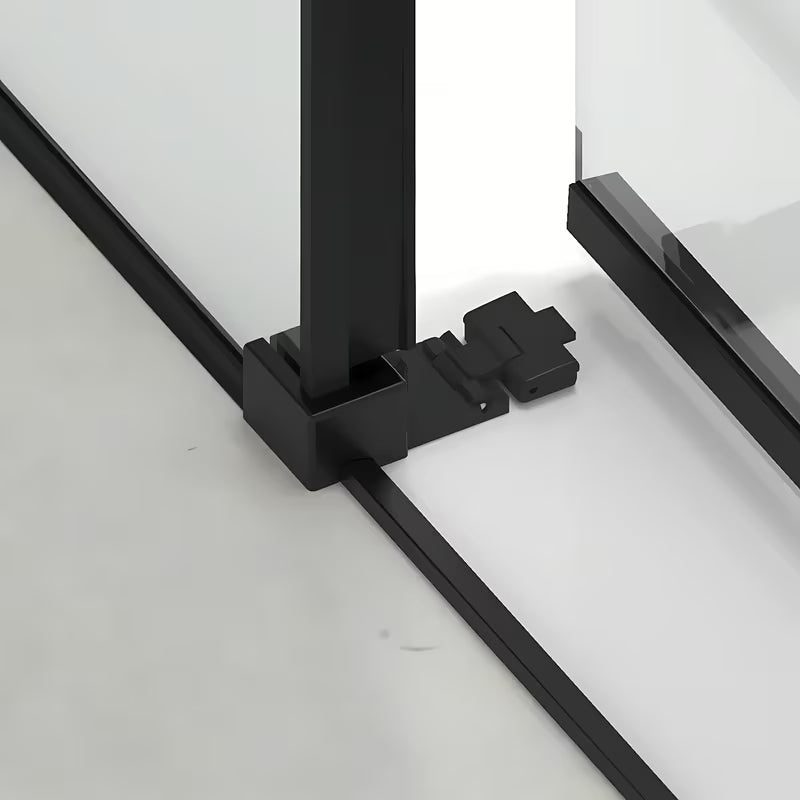 Kabina prysznicowa prostokątna SAT Tex Bb 140x100 cm z czarnymi profilami i przezroczystym szkłem