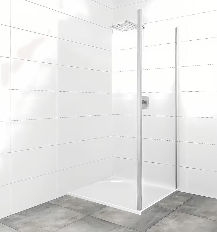 SAT Tex ścianka boczna do drzwi prysznicowych 100 cm w połyskującym chromie z przezroczystym szkłem
