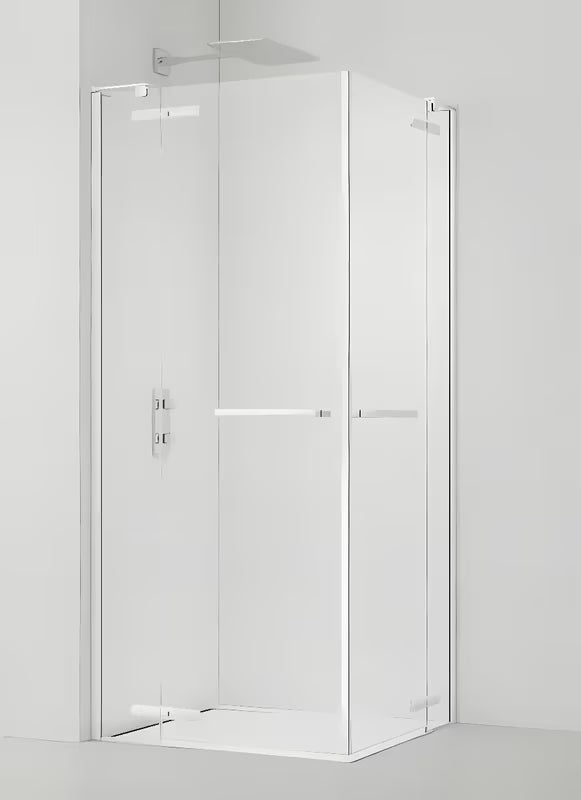 Kwadratowa kabina prysznicowa SAT Tgd New 100x100 cm w matowej bieli z przezroczystym szkłem