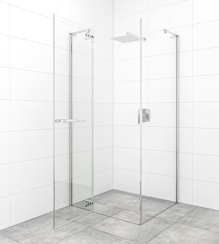 Drzwi prysznicowe uchylne SAT TGD New 120 cm, chrom, szkło transparentne, powłoka Easyclean