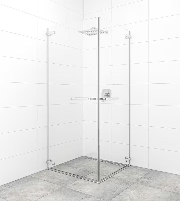 Uchylne drzwi prysznicowe SAT TGD New 80 cm w chromie połysk, ze szkłem transparentnym i powłoką Easyclean.