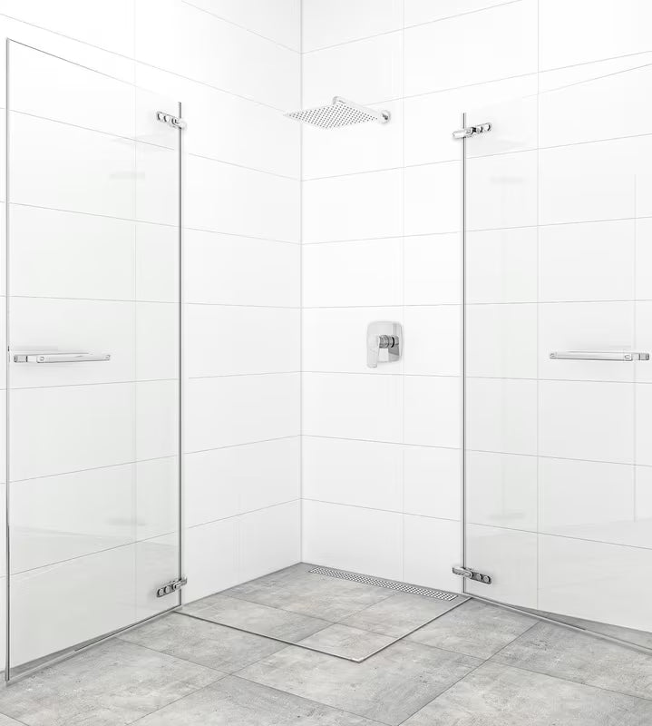 Drzwi prysznicowe uchylne drzwi prysznicowe SAT Tgd New 90 cm w chromie, z przezroczystym szkłem bezpiecznym i powłoką Easyclean.
