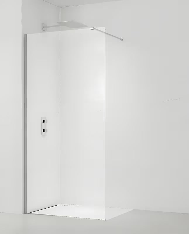 SAT Walk-in ścianka prysznicowa Walk‑in- 110 cm z przezroczystym szkłem i chromowanymi profilami