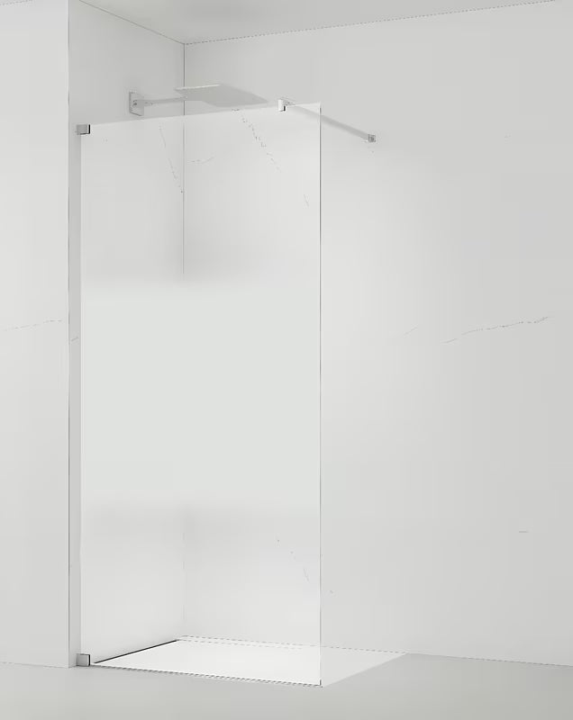 SAT Walk-in ścianka prysznicowa Walk‑in- 120 cm w chromie z przezroczystym szkłem i pasem intymności