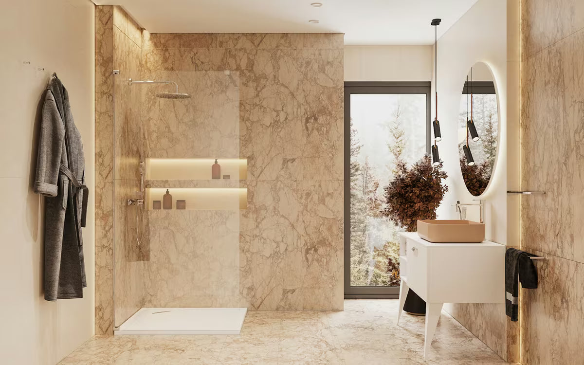 SAT Walk-in ścianka prysznicowa Walk‑in- 140 cm z przezroczystego szkła bezpiecznego z chromowanym wspornikiem stabilizującym