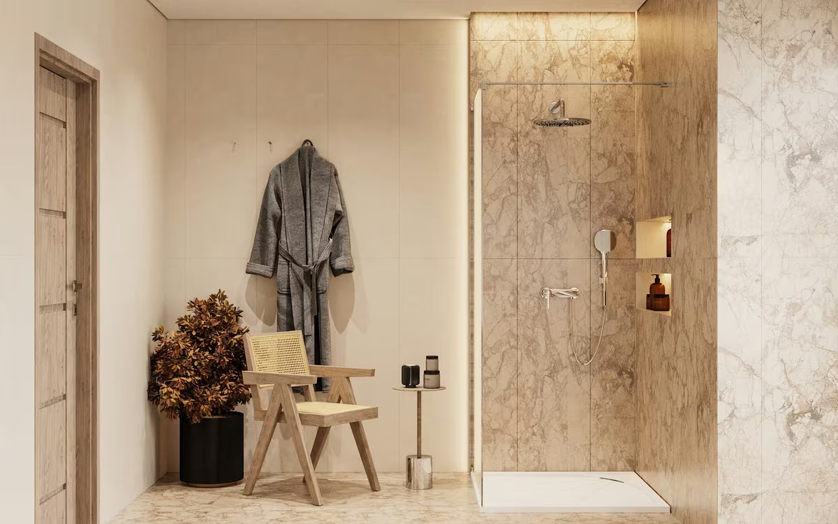 SAT Walk-in ścianka prysznicowa Walk‑in- 140 cm z przezroczystego szkła bezpiecznego z chromowanym wspornikiem stabilizującym