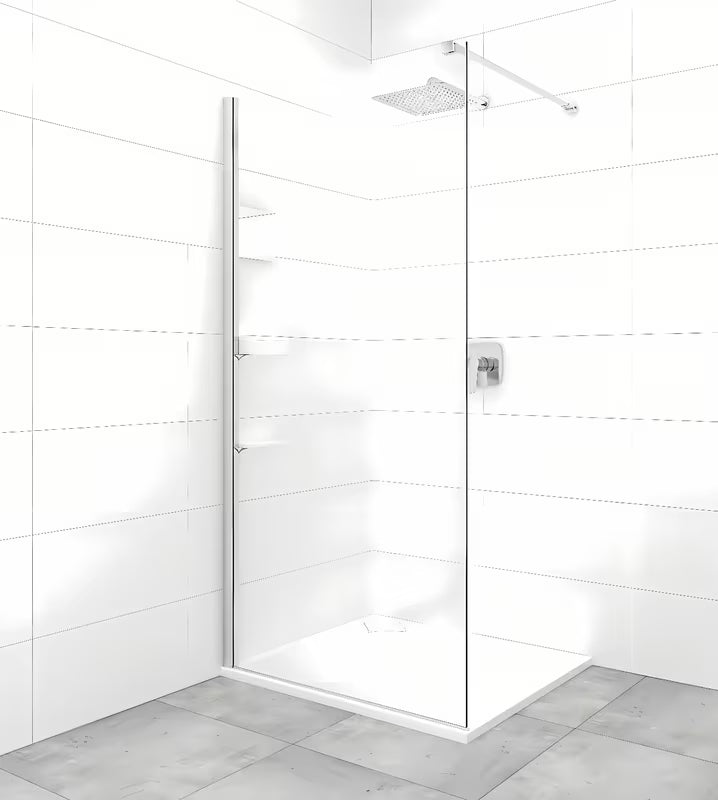 Walk-in ścianka prysznicowa SAT Walk-in z przezroczystym szkłem 8 mm i chromowanym profilem