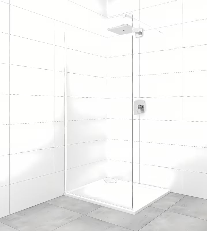 Stała ścianka prysznicowa Walk‑in- SAT Walk-in 70x200 cm z przezroczystym szkłem i białymi profilami
