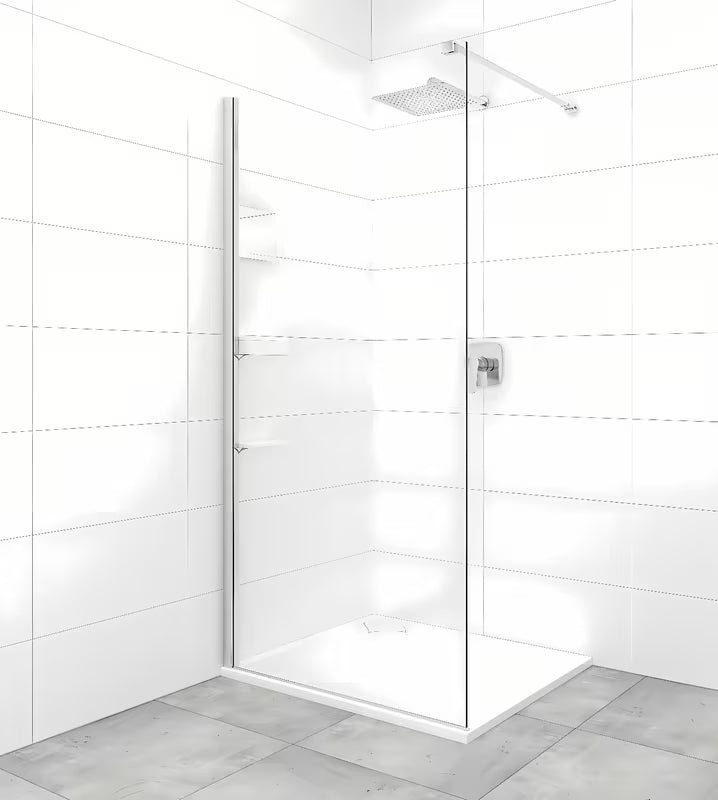 Walk-in ścianka prysznicowa SAT Walk-in 70x200 cm z przezroczystym szkłem i profilem w połyskującym chromie