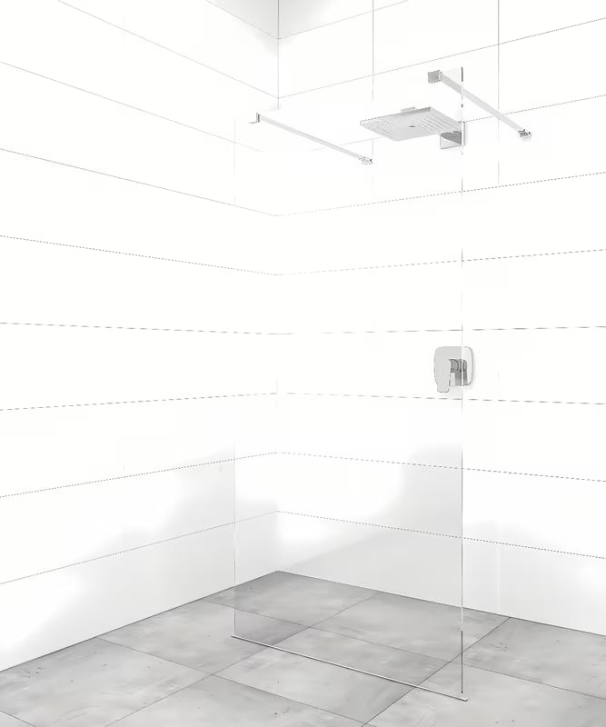 Ścianka prysznicowa SAT Walk-in 70x200 cm z przezroczystym szkłem, powłoką Easy Clean i błyszczącym profilem chromowanym.