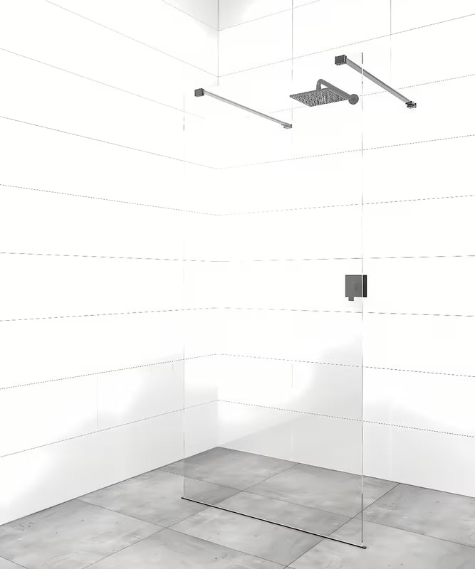 SAT Walk-in ścianka prysznicowa Walk‑in- 70x200 cm z przezroczystym szkłem i matowoczarnym wspornikiem
