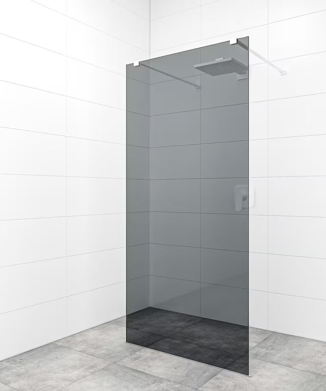 SAT Walk-in ścianka prysznicowa Walk‑in- 90 cm w kolorze białym, z transparentnym szkłem bezpiecznym i powłoką EasyClean.