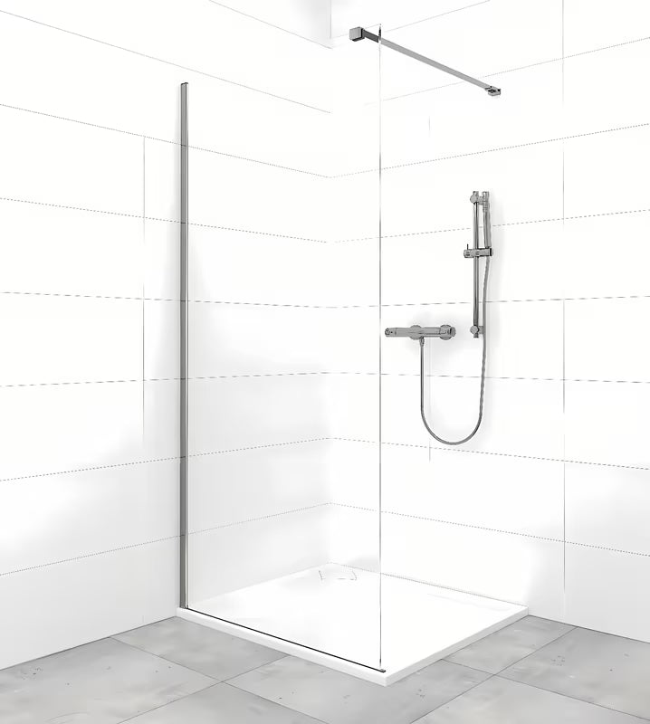 Ramię stabilizujące SAT Walk-In z powłoką PVD w kolorze gun-metal pro walk-in do ścianki prysznicowej.
