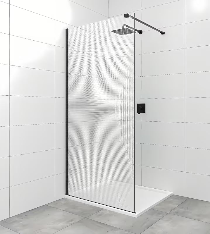 Czarne ramię stabilizujące SAT Walk-in z przegubami pro stabilnego mocowania walk-in szyby