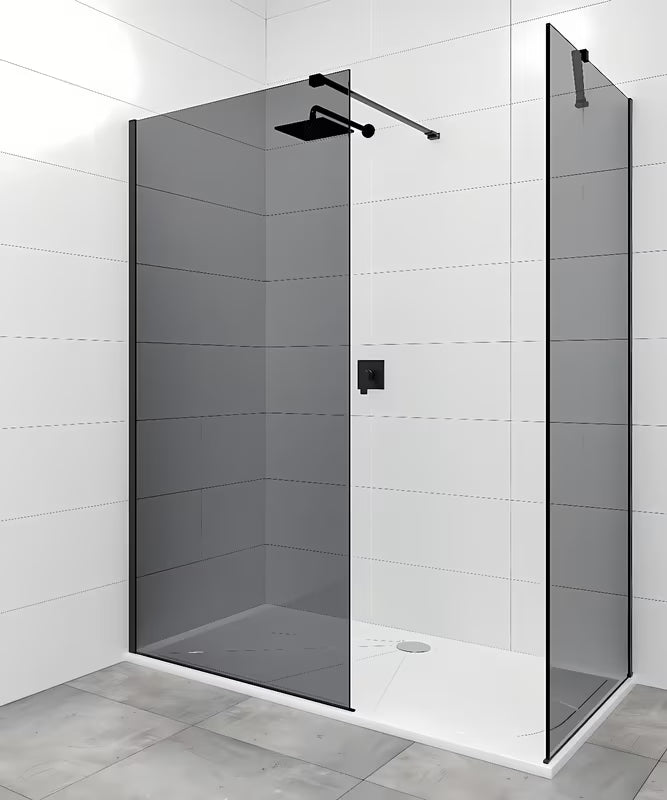 Czarne ramię stabilizujące SAT Walk-in z przegubami pro stabilnego mocowania walk-in szyby
