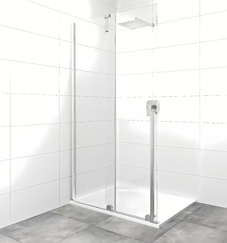 Ścianka prysznicowa walk‑in- SAT Xmotion 120 cm w chromie, ze szkłem transparentnym i systemem przesuwnym