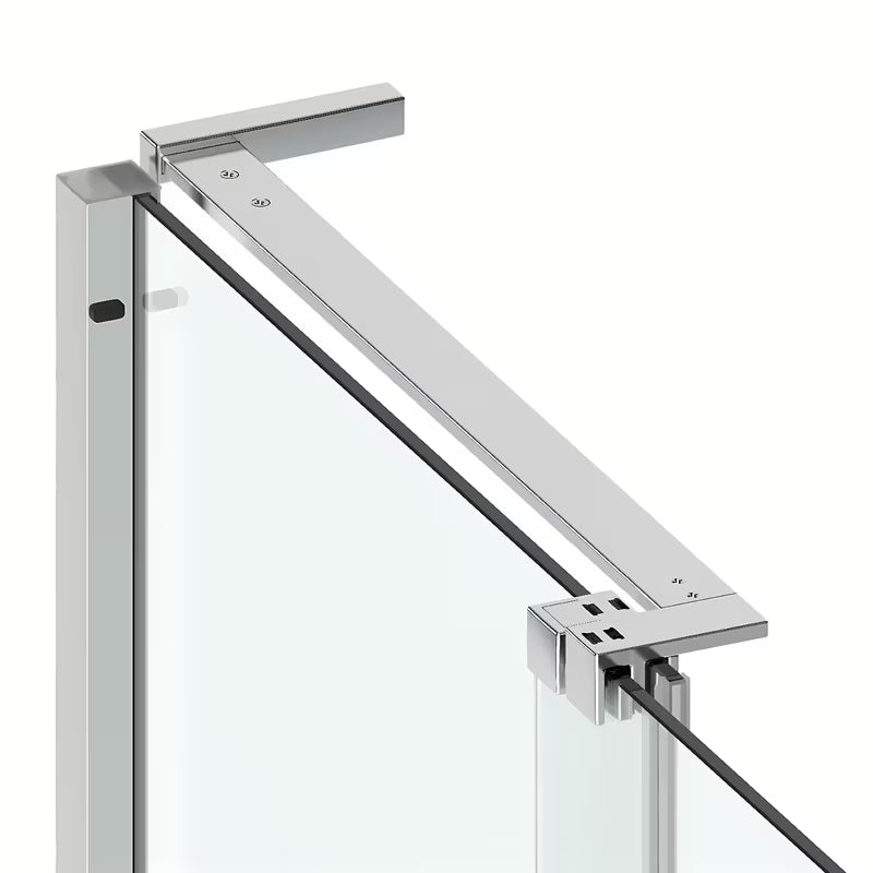 Kabina prysznicowa SAT Walk-In Xmotion 120x110 cm z drzwiami przesuwnymi, przezroczystym szkłem i połyskującym chromem.