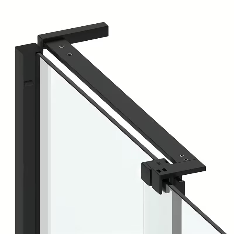 Kabina prysznicowa SAT Walk-In Xmotion 120x90 cm w kolorze czarnym, z przezroczystym szkłem i drzwiami przesuwnymi