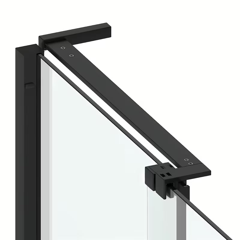 Drzwi prysznicowe do wnęki SAT Xmotion 140 cm w kolorze czarnym, z przezroczystym szkłem i drzwiami przesuwnymi.