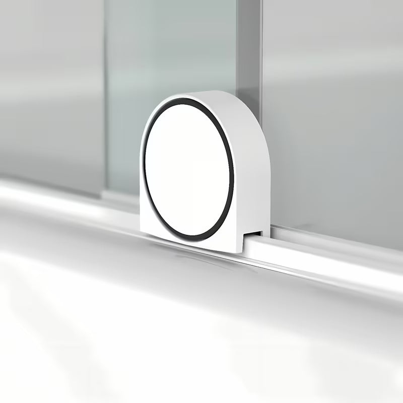 Parawan nawannowy SAT Walk-In Xmotion 150 cm z przezroczystym szkłem i białymi profilami