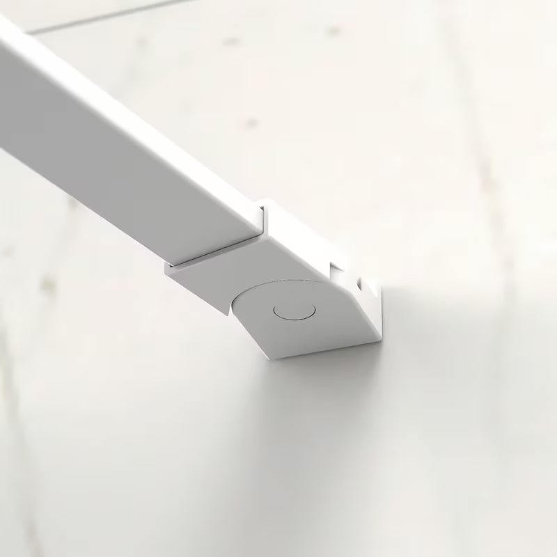 Parawan nawannowy SAT Walk-In Xmotion 150 cm z przezroczystym szkłem i białymi profilami