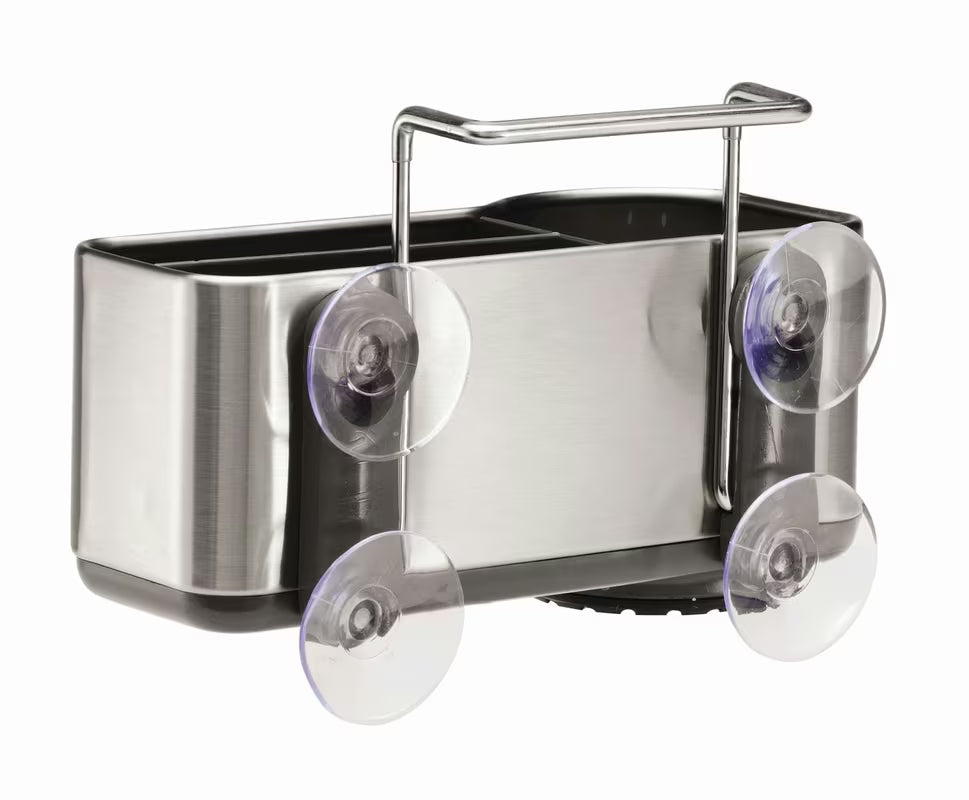 Uchwyt na gąbkę Simplehuman Sink caddies ze szczotkowanej stali nierdzewnej z uchwytem i przyssawkami