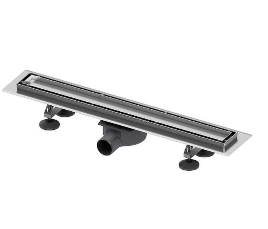 Odpływ liniowy Tece Linus 80 cm w wykończeniu chrome z rusztem pro do wklejenia płytki