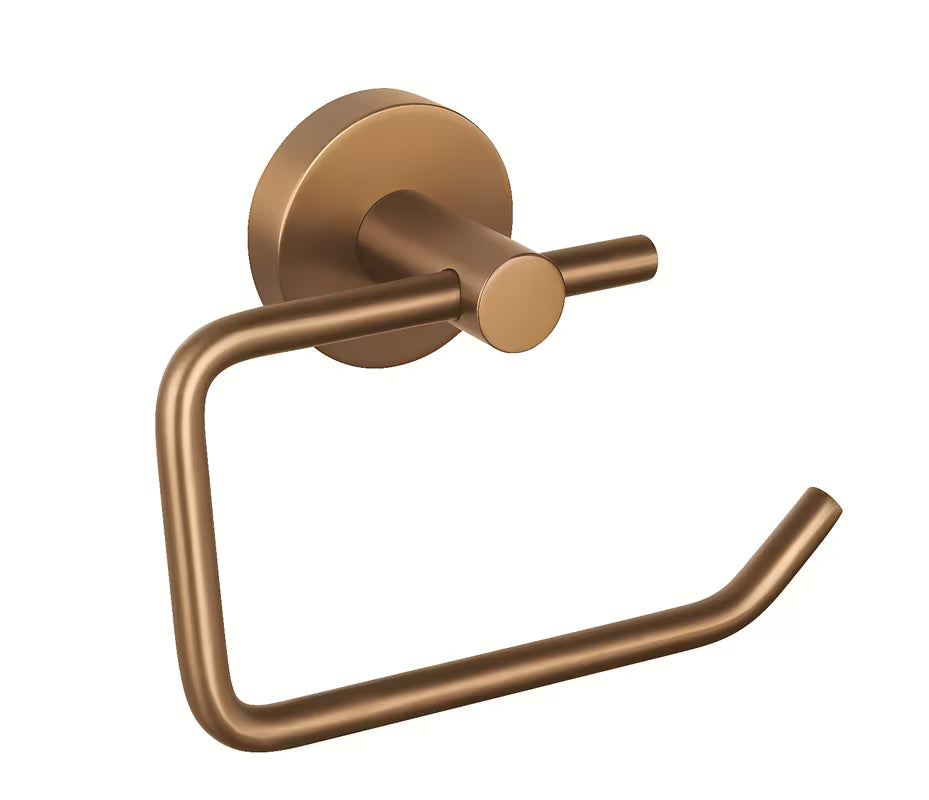 Brązowy uchwyt na papier toaletowy Tesa bez pokrywy z montażem bez wiercenia przy użyciu tesa Power.Kit