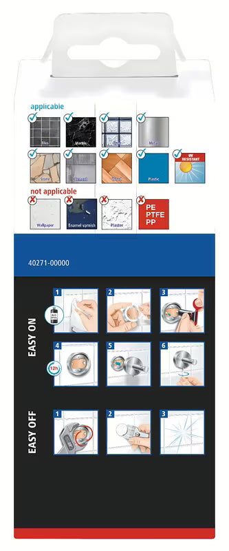Chromowany uchwyt na papier toaletowy tesa Klaam z montażem bez wiercenia w technologii Power.Kit.