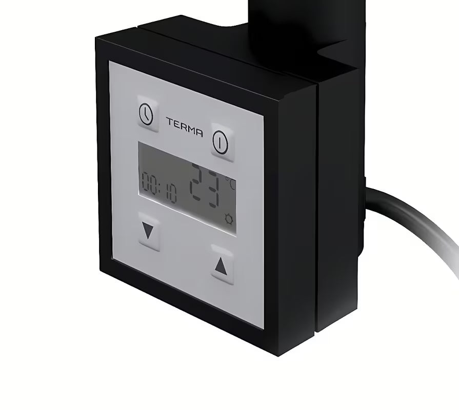 Elektryczny grzejnik łazienkowy Thermal Trend KD Economy 120x60 cm w kolorze czarnym matowym z termostatem KTX 3