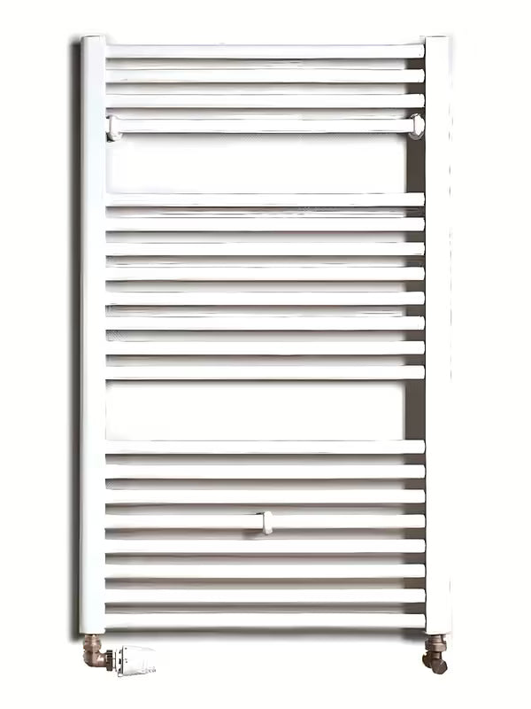 Biały kombinowany rurowy grzejnik łazienkowy Thermal Trend KD 96x60 cm odpowiedni do łazienki