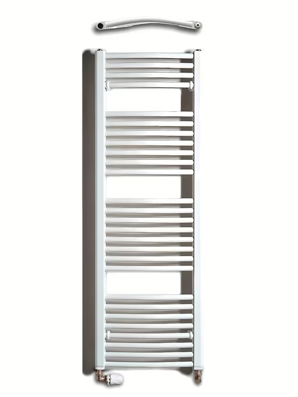 Biały kombinowany rurowy grzejnik łazienkowy Thermal Trend KDO 45x132 cm do łazienki