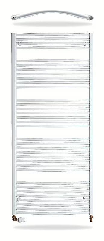Biały kombinowany rurowy grzejnik łazienkowy Thermal Trend Kdo 75x168 cm pro łazienki