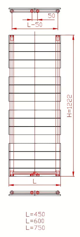 Kombinowany grzejnik łazienkowy Thermal Trend Viktor 45x122 cm w kolorze antracytowym pro do łazienki.