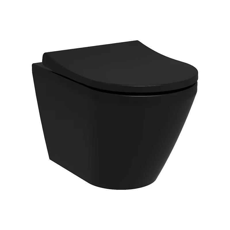 Czarna miska WC wisząca vitra Integra z deską soft Close ze spłukiwaniem Rim-Ex