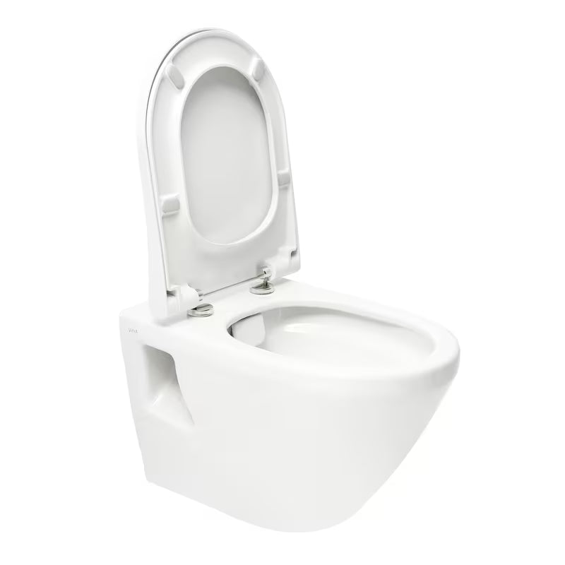 Biała miska WC wisząca vitra Integra bez układu spłukującego z technologią Rim-Ex i deską soft Close.