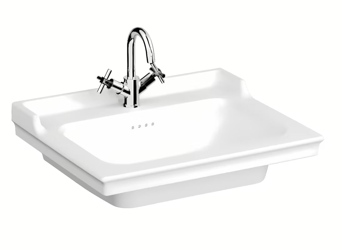 Vitra Ricordi wiszące umywalka ceramiczna biała 65 x 53 cm z otworem pro na baterię pośrodku