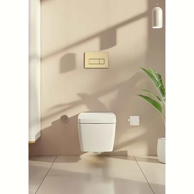Przyciski spłukujące przycisk Vitra Root Square w kolorze szczotkowanego złota z matowym wykończeniem