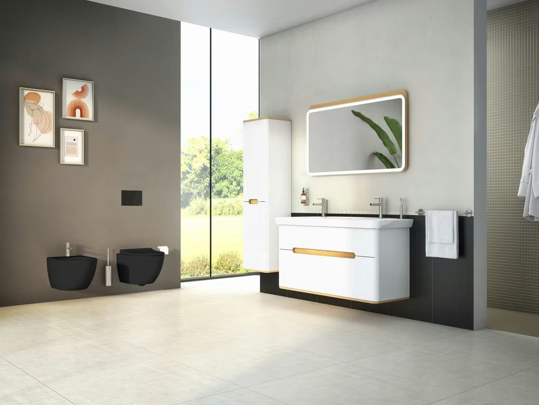 Wiszący bidet vitra Sento w kolorze czarnym z ukrytym mocowaniem