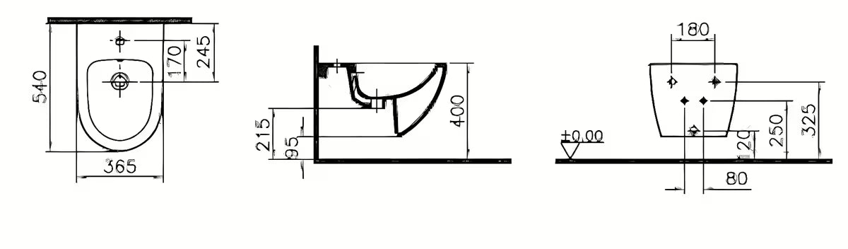 Biały wiszący bidet vitra Shift z ukrytym mocowaniem ceramiki, bez widocznych zaślepek i otworów.