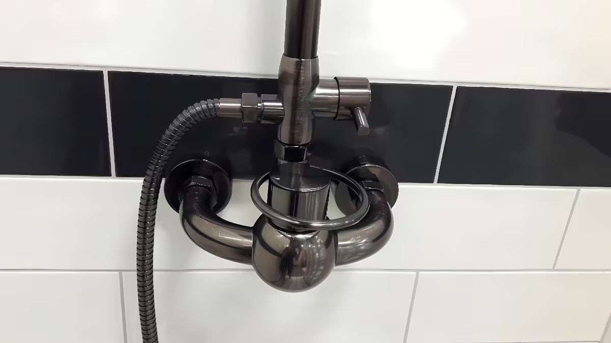 System prysznicowy WF Industrial w wykończeniu olejowany brąz z deszczownicą 20 cm