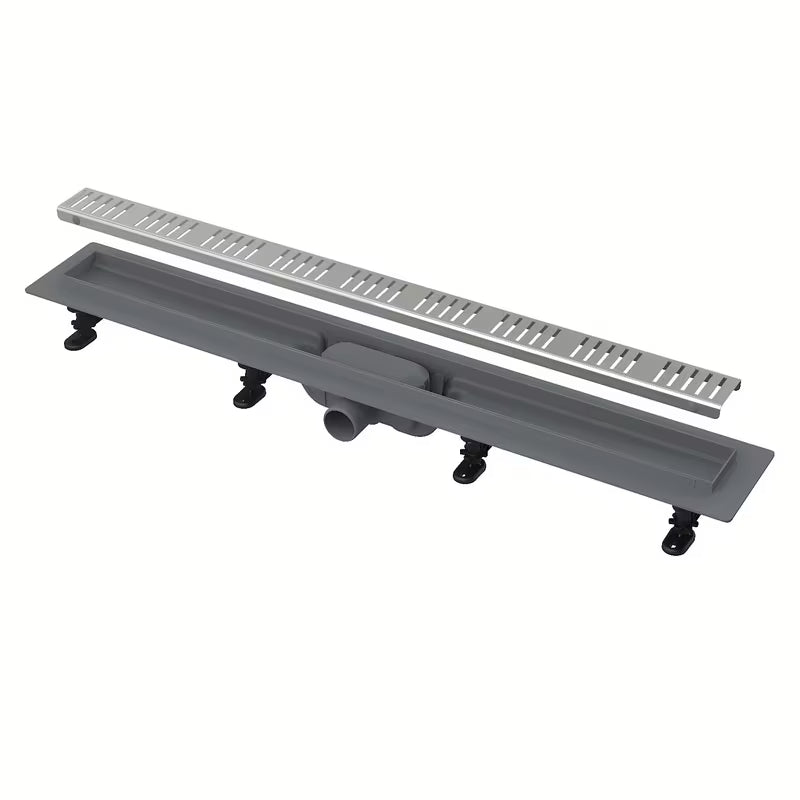 Odpływ liniowy Alca APZ10 z rusztem 75 cm w matowym wykończeniu pro do prysznica bez brodzika.
