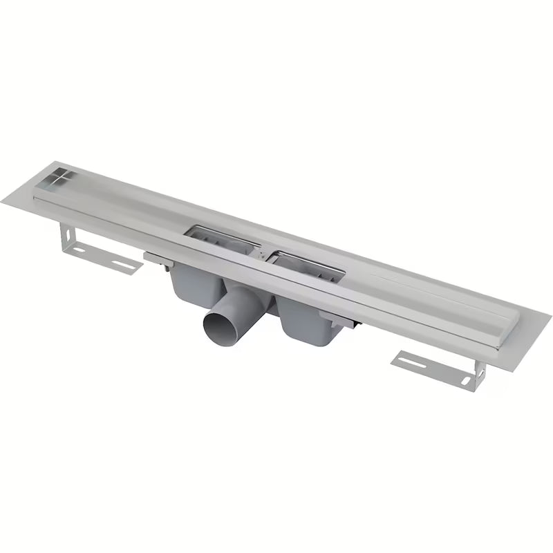 Stalowy odpływ liniowy Alca Chrome 95 cm pro odpływ prysznice do montażu w poziomie podłogi