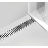 Stalowy odpływ liniowy Alca Chrome 95 cm pro odpływ prysznice do montażu w poziomie podłogi