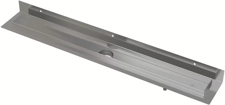 Nierdzewny odpływ liniowy Alca APZ23 o długości 85 cm pro do montażu w podłodze w kabinie prysznicowej.